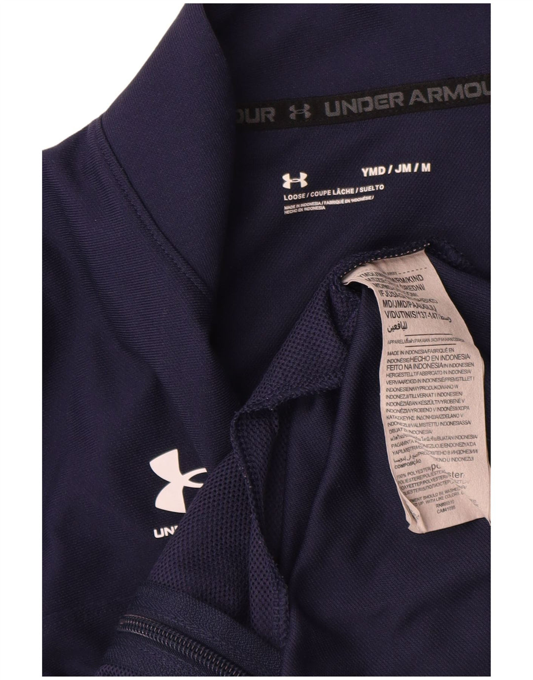 Under Armour Jungen-Trainingsanzug-Top-Jacke, 9–10 Jahre, mittleres Marineblau