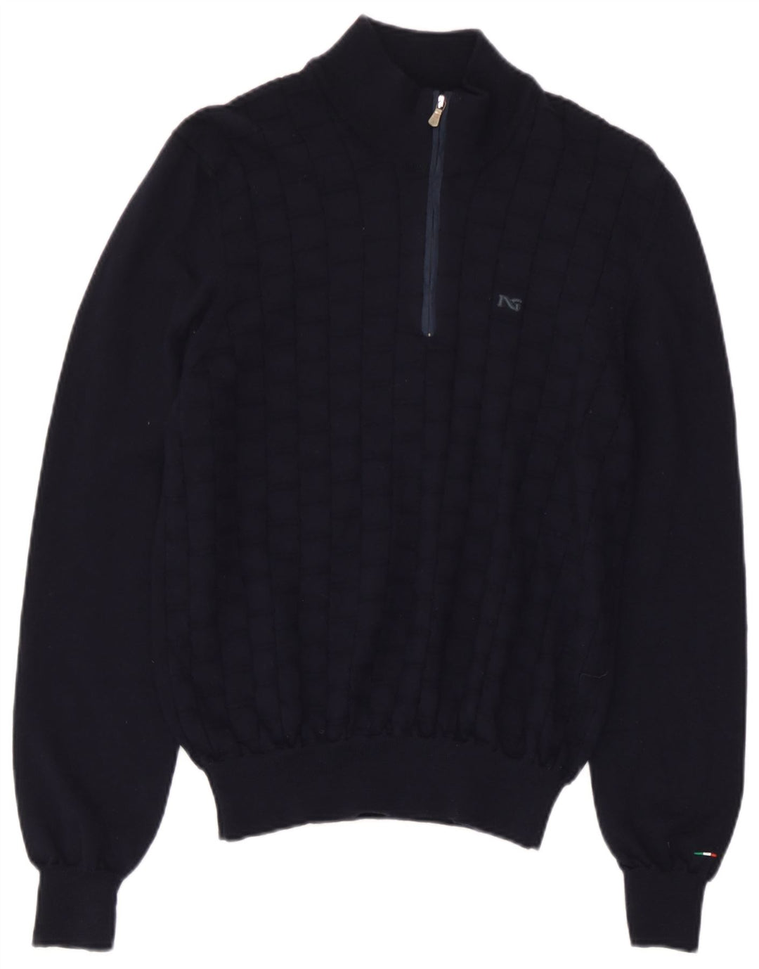Herren-Pullover mit Reißverschluss am Hals, Größe 48, mittelgroß