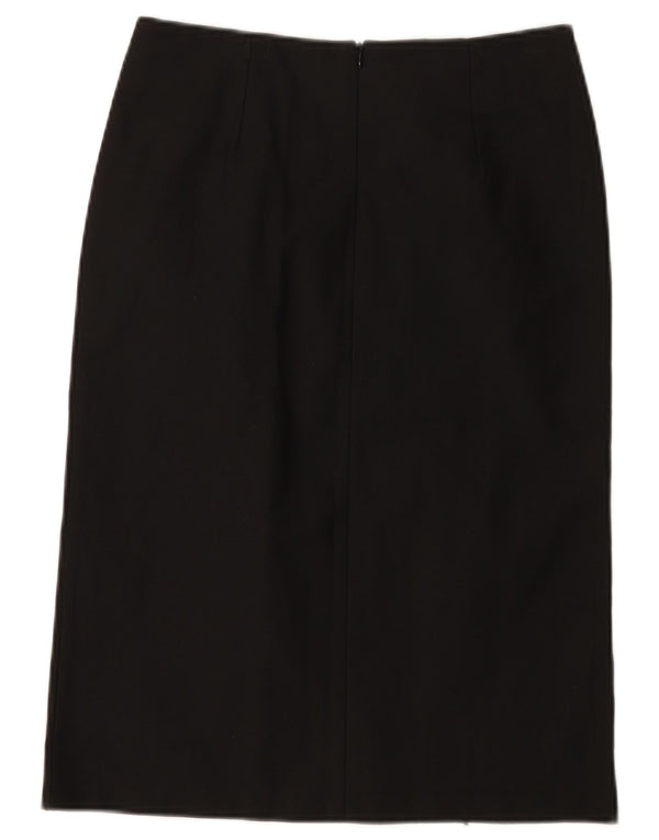 Stavros Damen gerader Rock IT 44 Medium W28 Schwarz Polyester