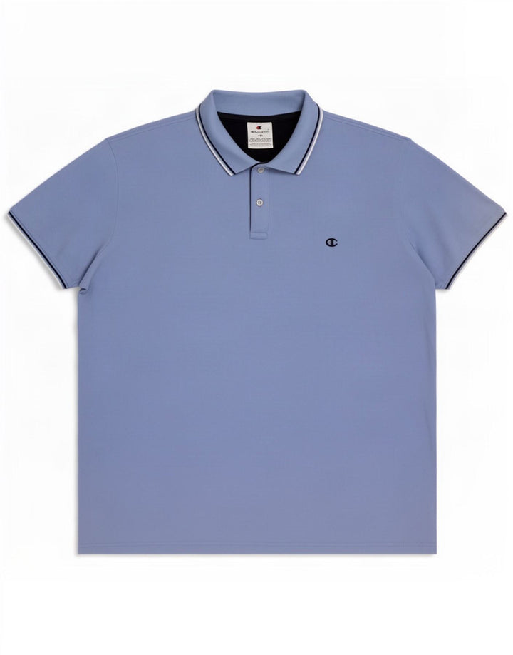 Champion Herren Poloshirt 2XL Blau gestreift