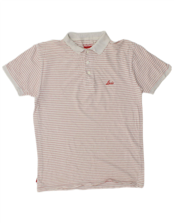 LEVI'S Herren-Poloshirt, mittelweiß, Nadelstreifen