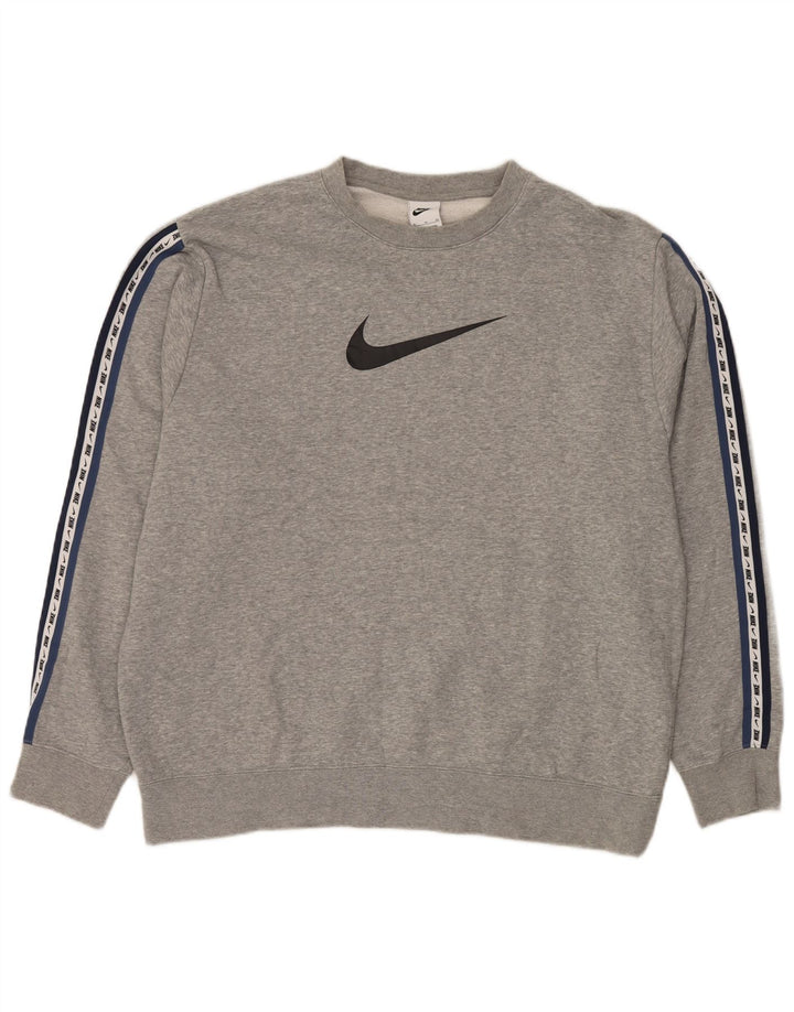 NIKE Herren-Sweatshirt mit Grafik, XL, graue Baumwolle