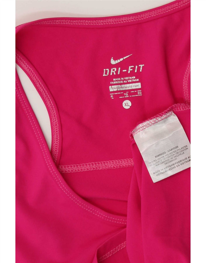 Nike Damen Dri Fit Weste Top UK 18 XL Rosa Polyester