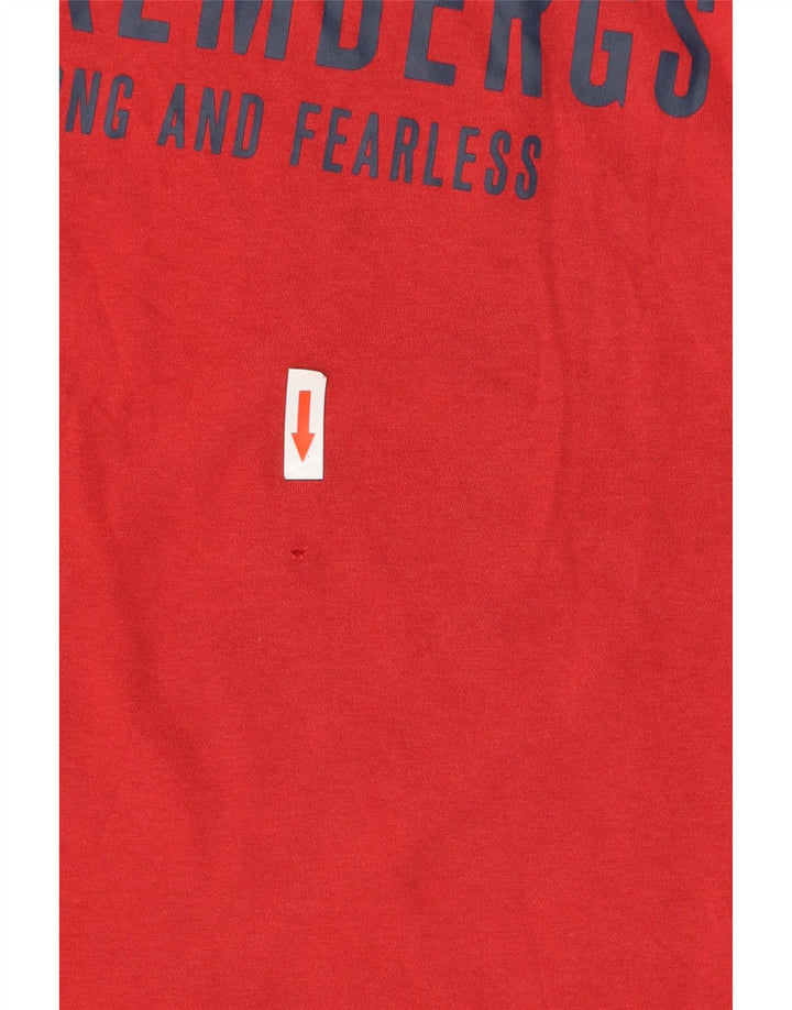 Bikkembergs Herren-T-Shirt mit Grafik, Größe L, aus roter Baumwolle