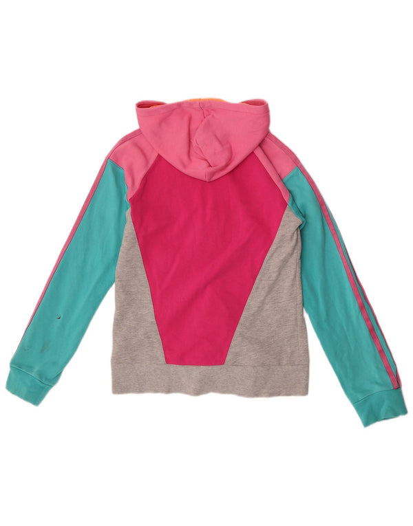 Adidas Mädchen-Kapuzenpullover mit Reißverschluss, 13–14 Jahre, mehrfarbig, Farbblock