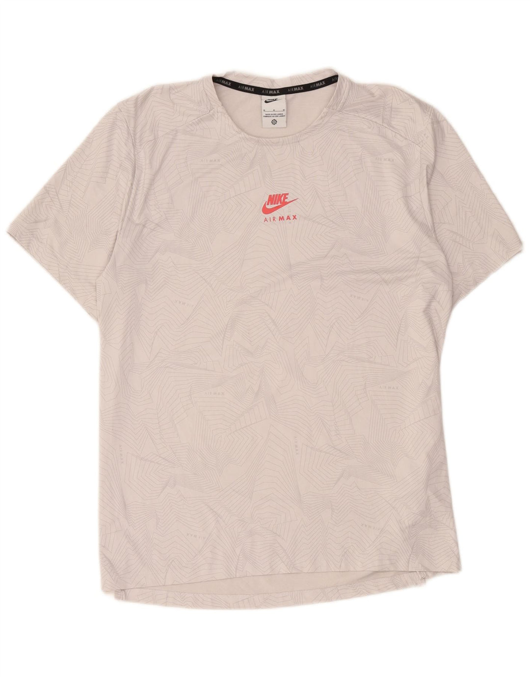 Nike Herren Dri Fit Grafik-T-Shirt-Oberteil Mittelgraues geometrisches Polyester