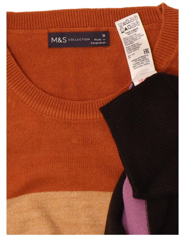Marks & Spencer Damen-Pullover mit Rundhalsausschnitt, Gr. 40, Größe L, mehrfarbig