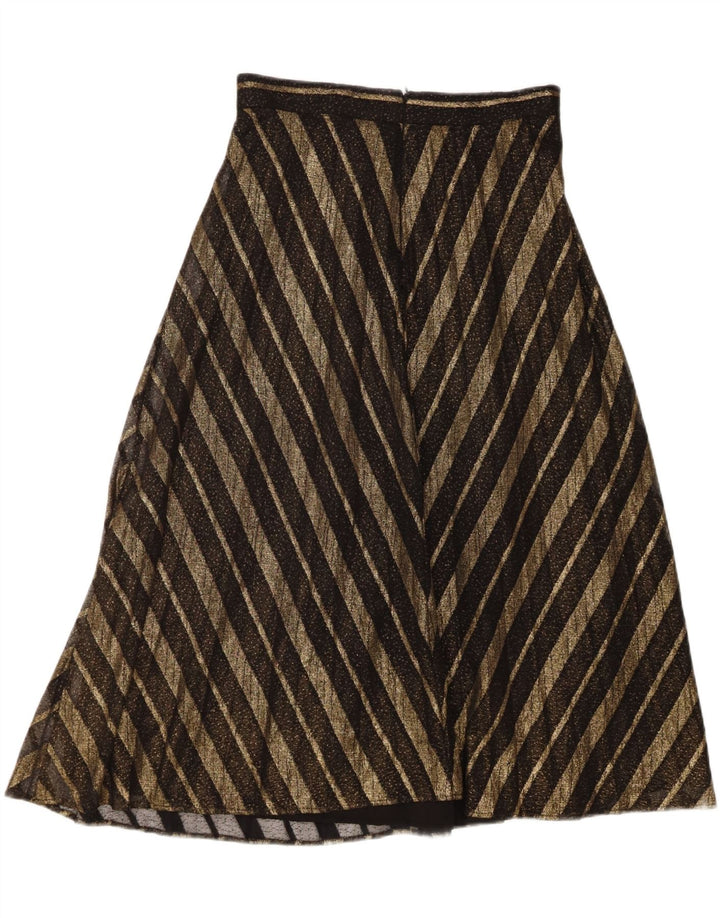 ZARA Womens A-Line Skirt Medium W28  Black Striped Polyester Vintage Zara and Second-Hand Zara from Messina Hembry 