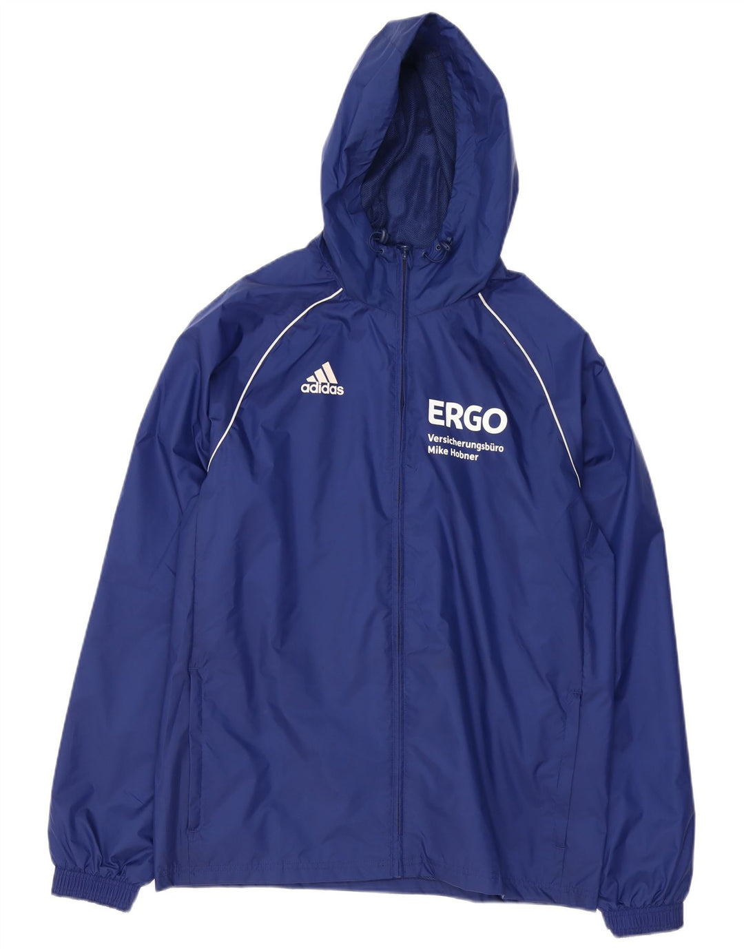 Adidas Herren Graphic Hooded Rain Jacket UK 38 Medium Marineblau Polyester