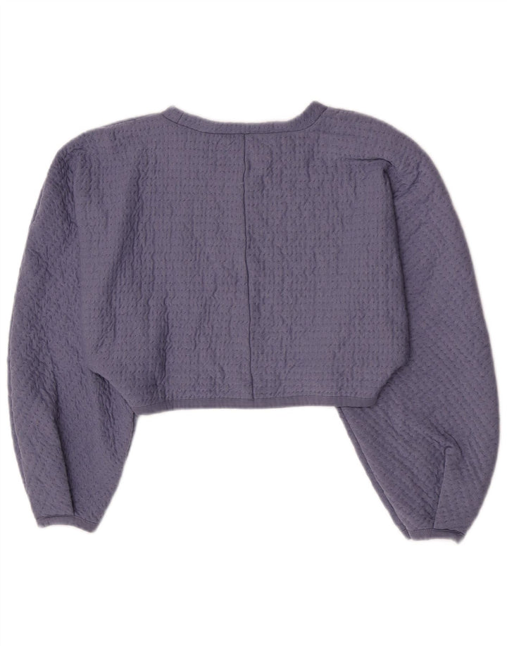 Zara Damen Crop Bluse Top UK 14 Large Lila