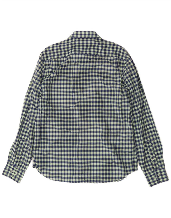 Massimo Dutti Herrenhemd, großes grünes Gingham-Karomuster