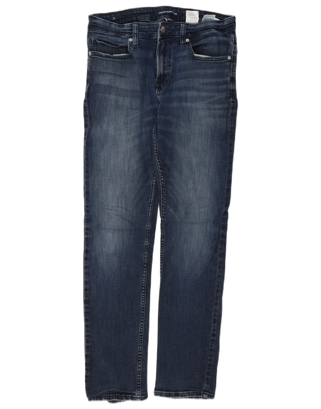 CALVIN KLEIN Herren Etroite Slim Jeans W31 L32 Blaue Baumwolle