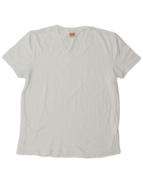 Hugo Boss Herren T-Shirt Top XL Weiße Baumwolle