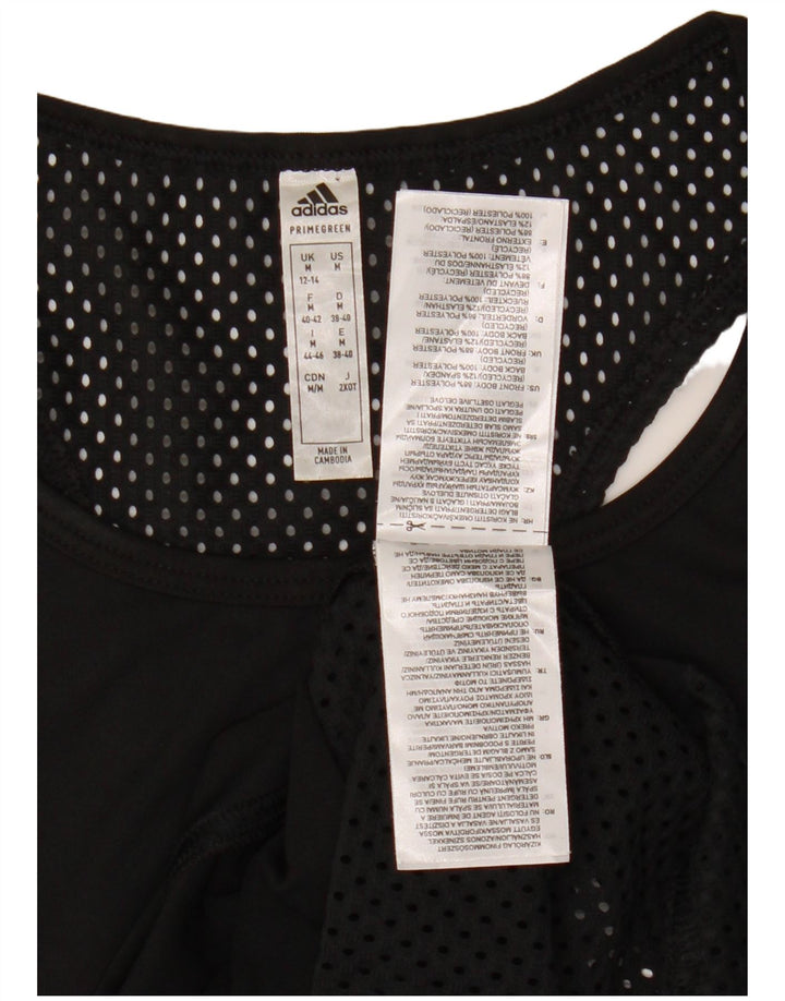 ADIDAS Damen Graphic Vest Top UK 12/14 Mittelschwarzes Polyester