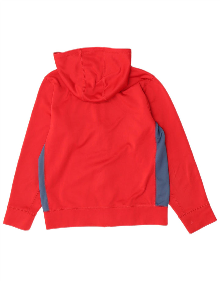 Nike Jungen-Kapuzenpullover mit Reißverschluss, 12–13 Jahre, groß, rotes Farbblock-Polyester