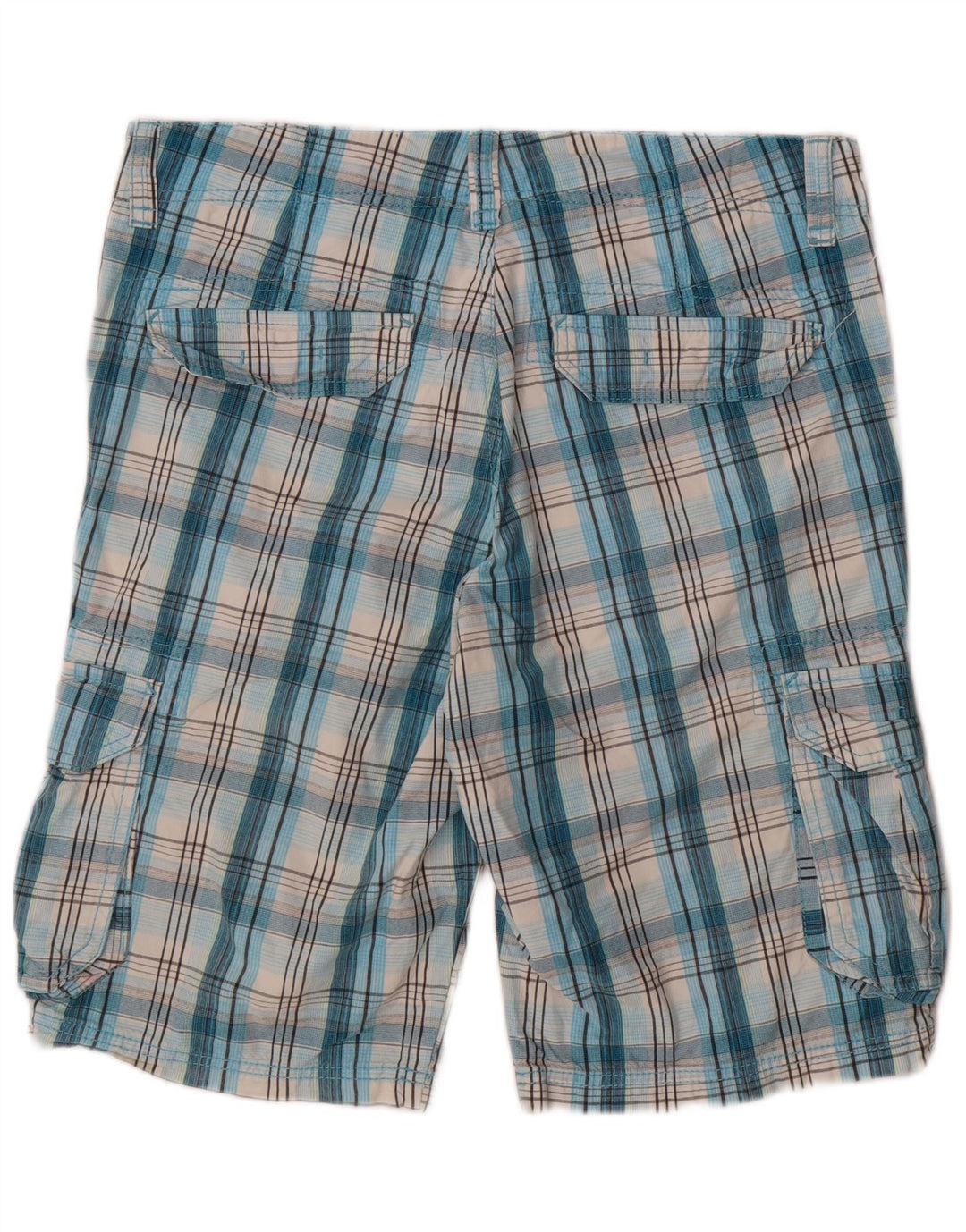 EDC Herren-Cargoshorts W34, groß, blau kariert