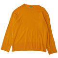 BENETTON Damen-Pullover, übergroß, Rundhalsausschnitt, Gr. 10, Größe S, gelbe Wolle