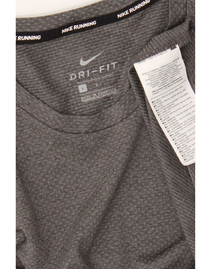 Nike Herren Dri Fit T-Shirt Top Large Grau Polyester