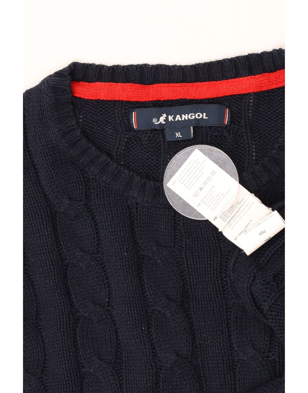 Kangol Herren-Pullover mit Rundhalsausschnitt, XL, marineblaue Baumwolle