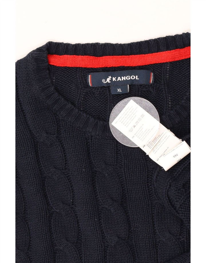 Kangol Herren-Pullover mit Rundhalsausschnitt, XL, marineblaue Baumwolle
