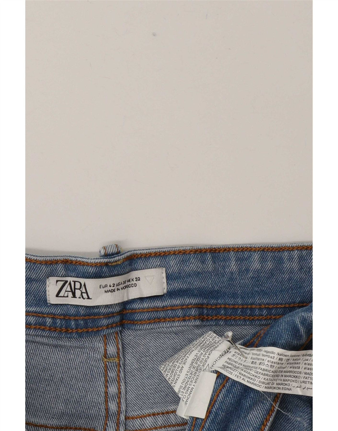 Zara Herren Jeansshorts EU 42 Large W32 Blaue Baumwolle