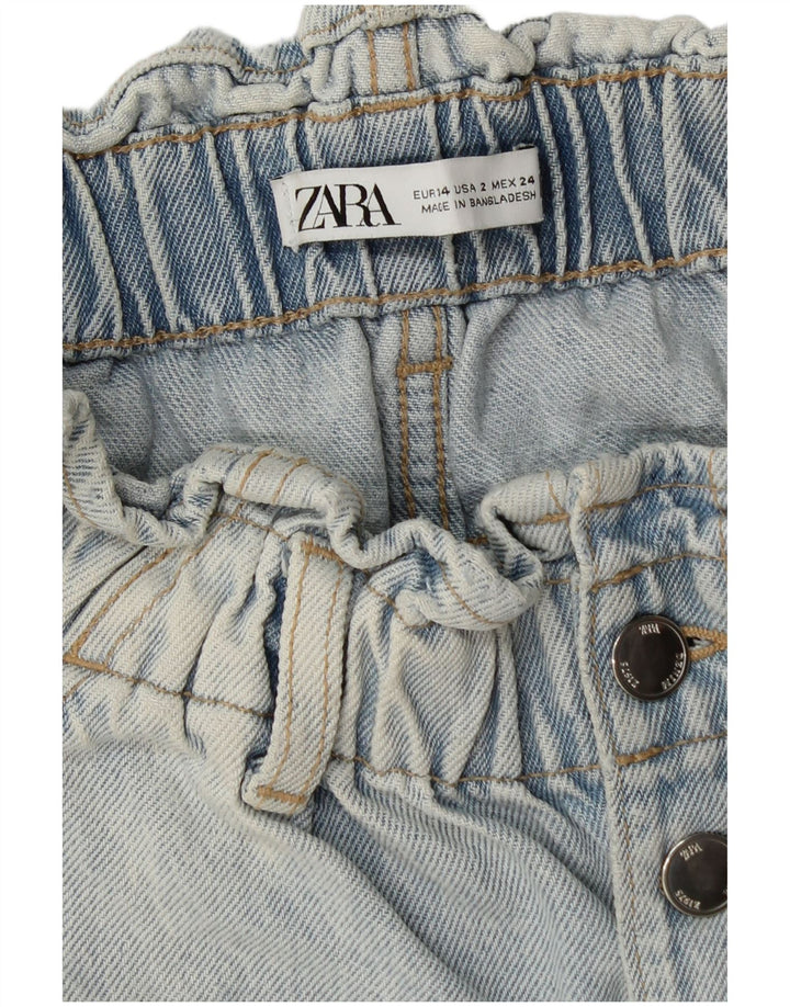 ZARA Damen Jeansshorts EU 34 2XS W24 Blau