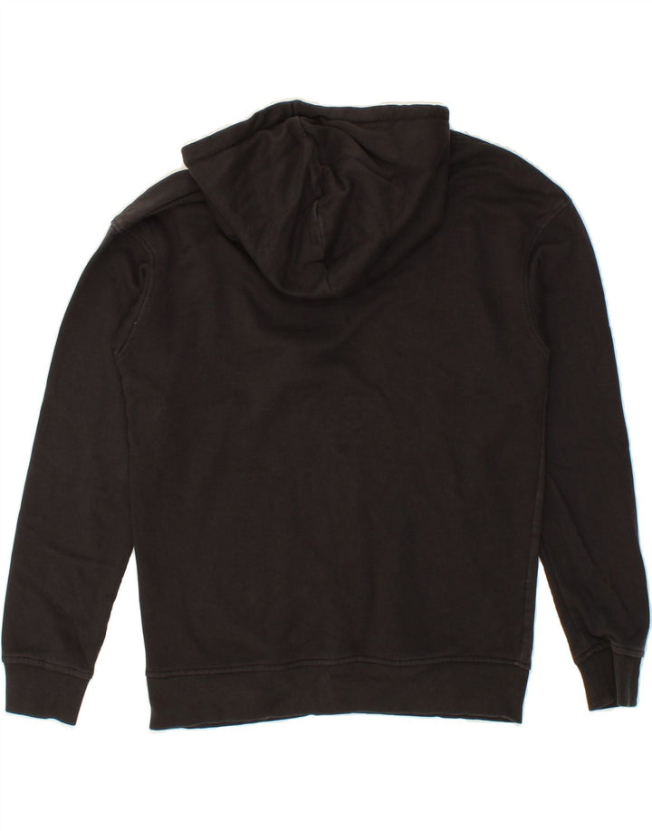 JACK & JONES Mens Graphic Hoodie Jumper Medium Black Cotton Vintage Jack & Jones and Second-Hand Jack & Jones from Messina Hembry 