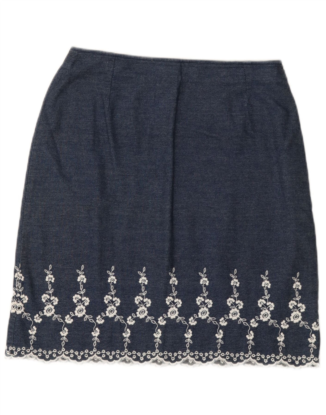 Marks & Spencer Damen-Jeansrock W28, mittleres Marineblau mit Blumenmuster