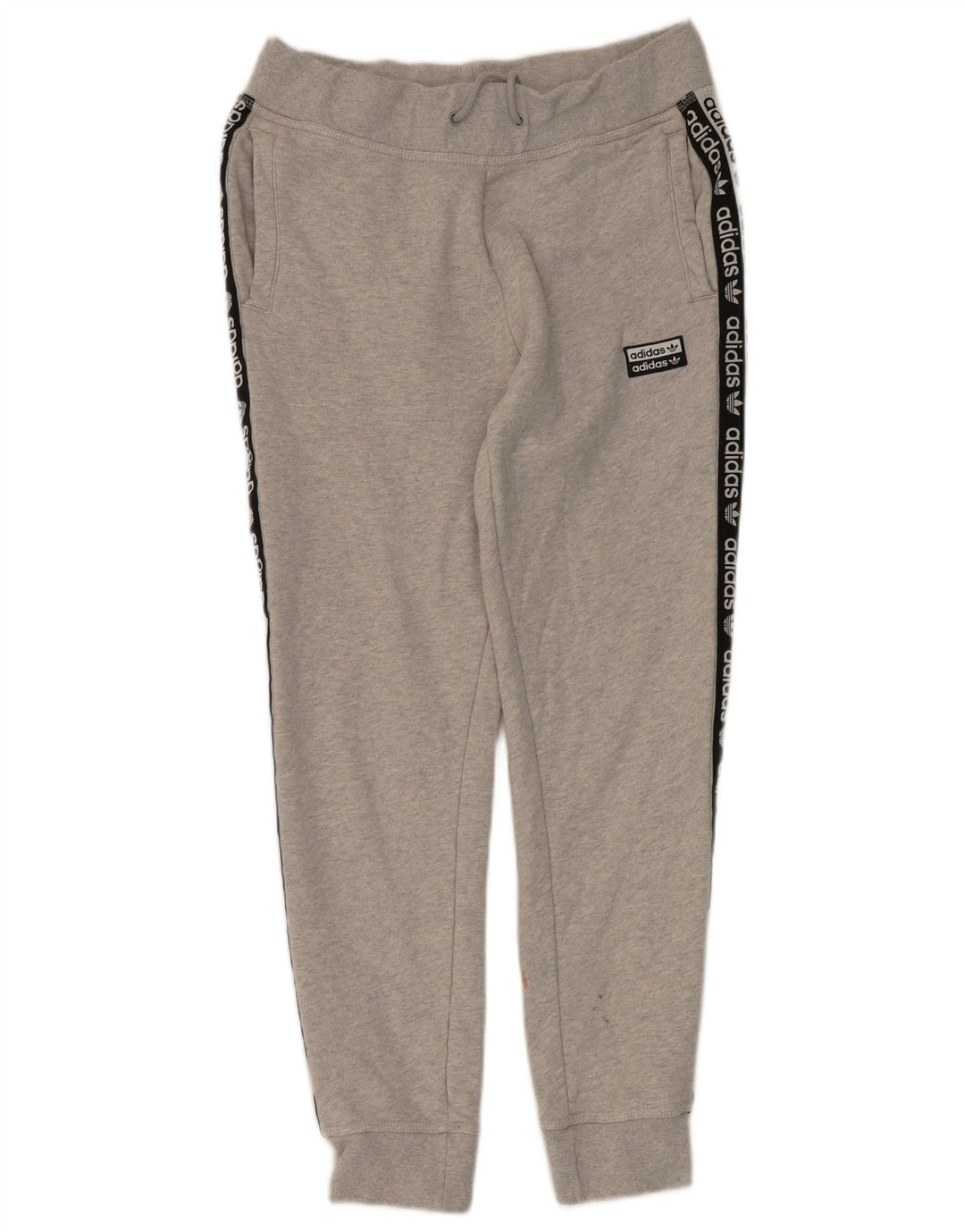 ADIDAS Womens Graphic Tracksuit Trousers Joggers UK 12 Medium Grey