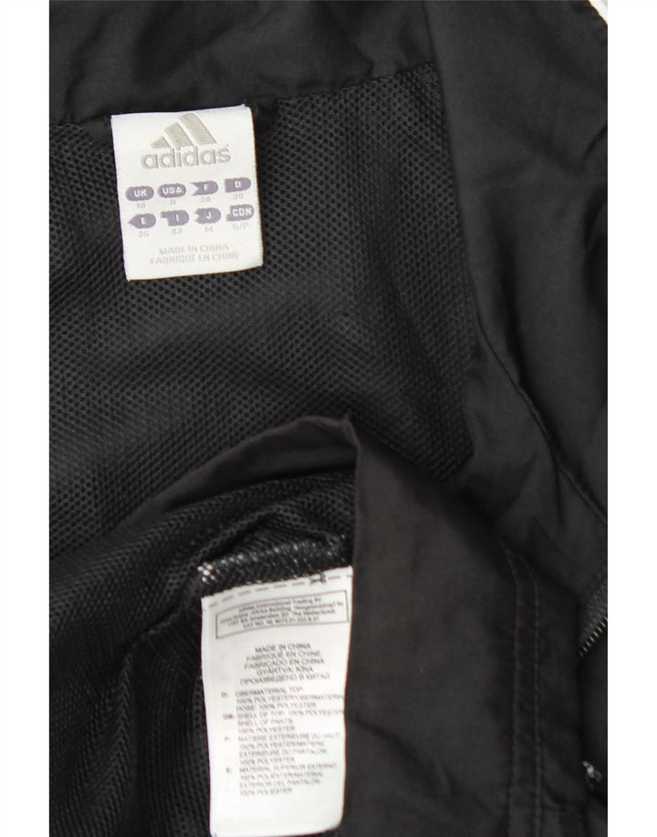 ADIDAS Damen Trainingsanzug Top Jacke UK 10 Small Schwarz Polyester