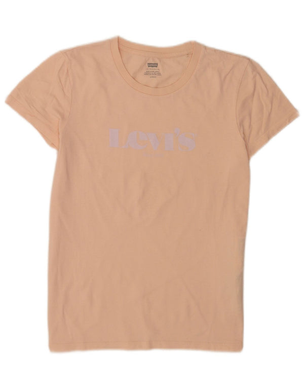 Levi's Womens Graphic T-Shirt Top UK 10 Small Rosa Baumwolle