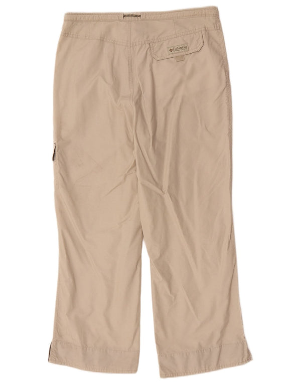 Columbia Damen Cargo-Hose mit weitem Bein, kurz geschnitten, Größe S, W27, L24, Beige, Baumwolle