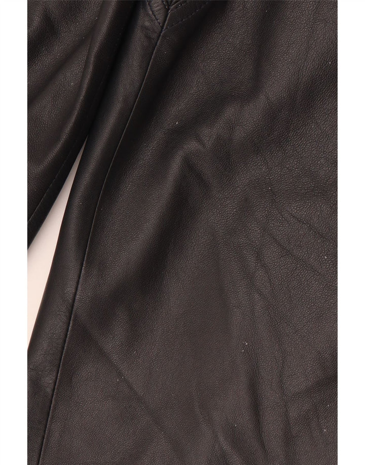 VINTAGE Womens Leather Jacket UK 8 Small Grey Vintage Vintage and Second-Hand Vintage from Messina Hembry 