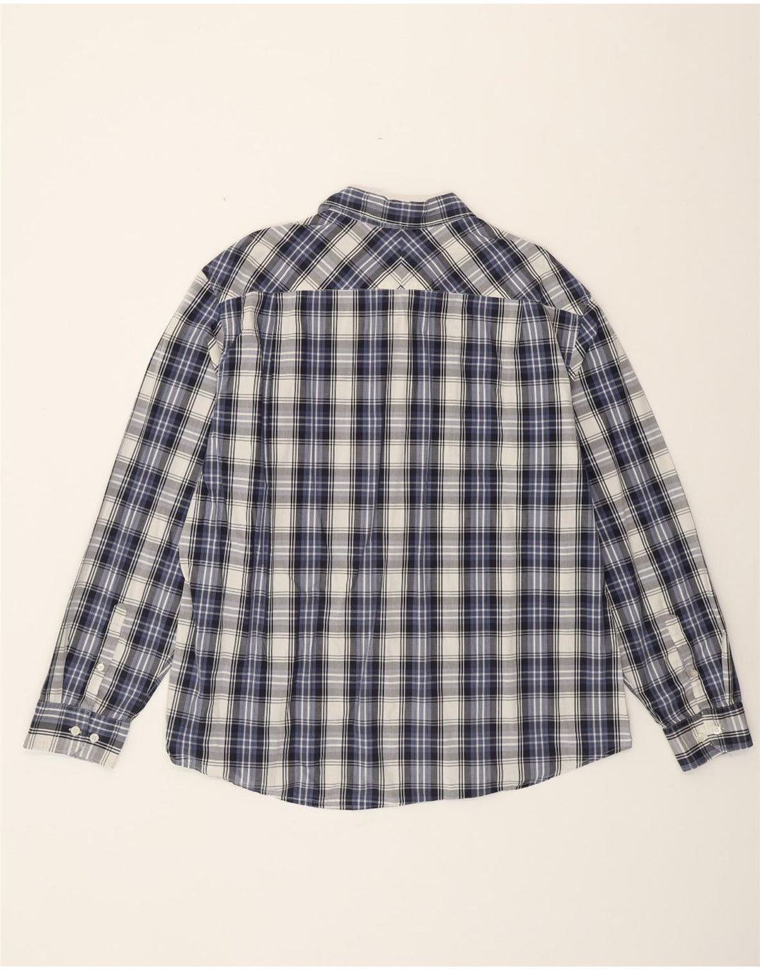 DOCKERS Herrenhemd 2XL Marineblau kariert Baumwolle