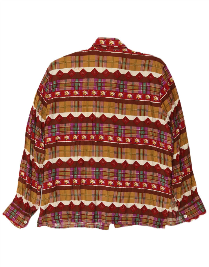 Vintage Damen-Shirt IT 46, groß, mehrfarbig, geometrisch