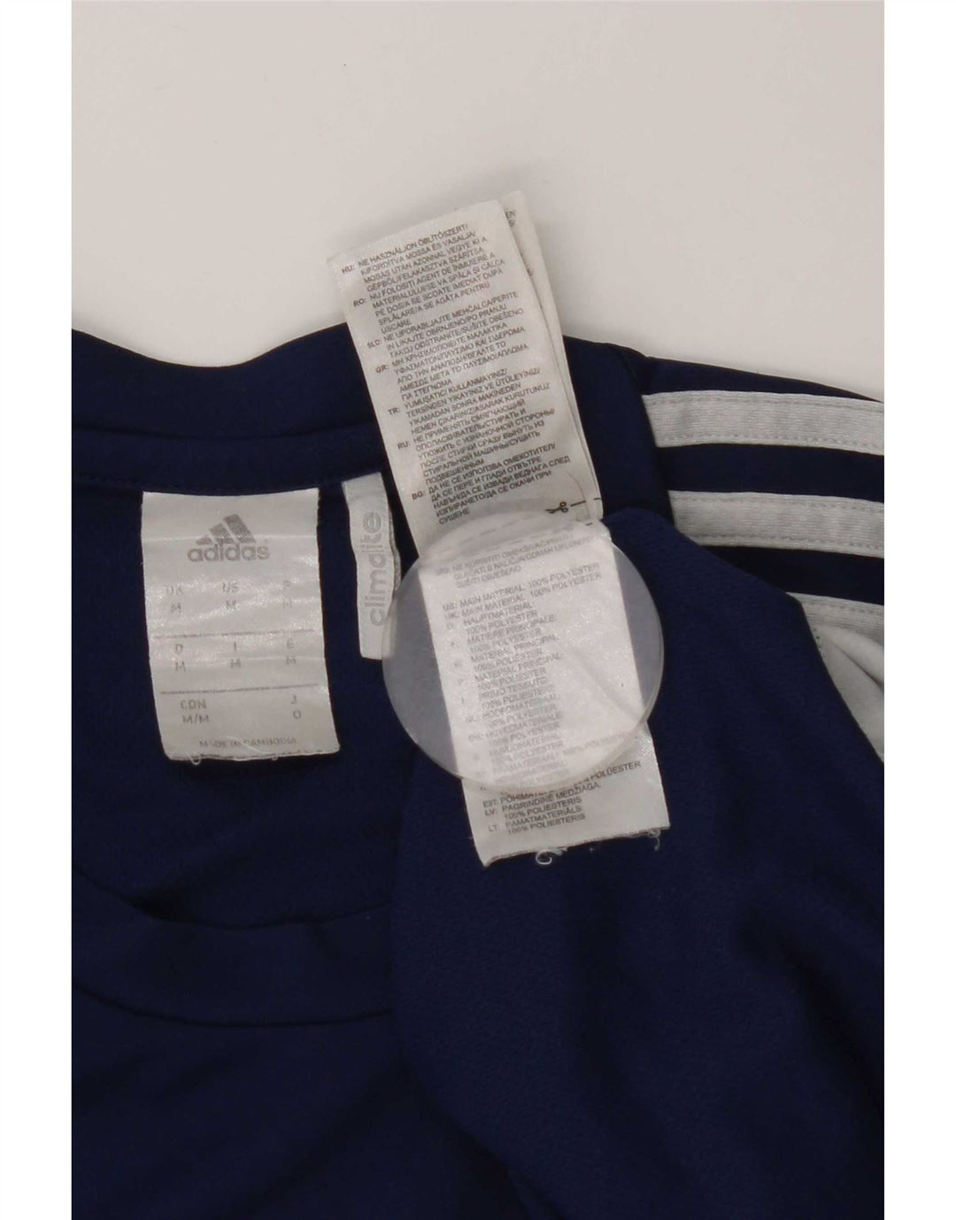 Adidas Herren Climalite T-Shirt Top Medium Marineblau Colourblock Polyester