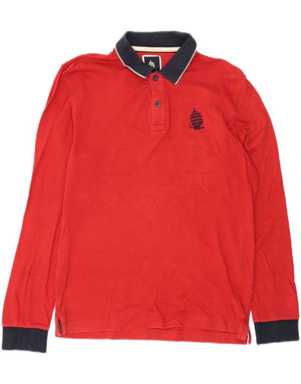 Marina Yachting Herren-Langarm-Poloshirt XL, Burgunderrot, Colourblock-Baumwolle
