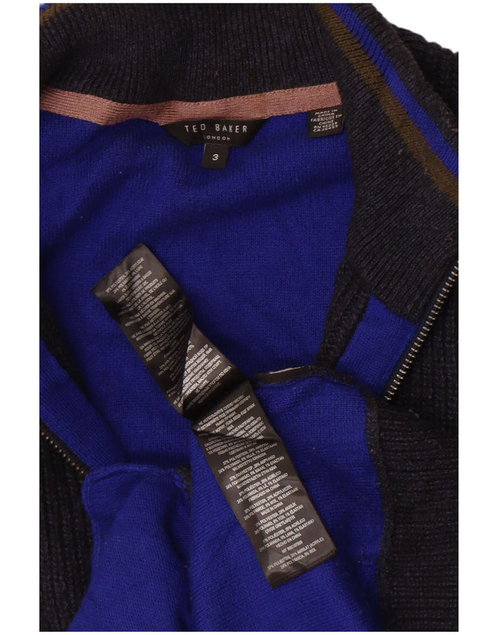 Ted Baker Herren-Strickjacke, Größe 3, mittelgroß, marineblau, Polyester