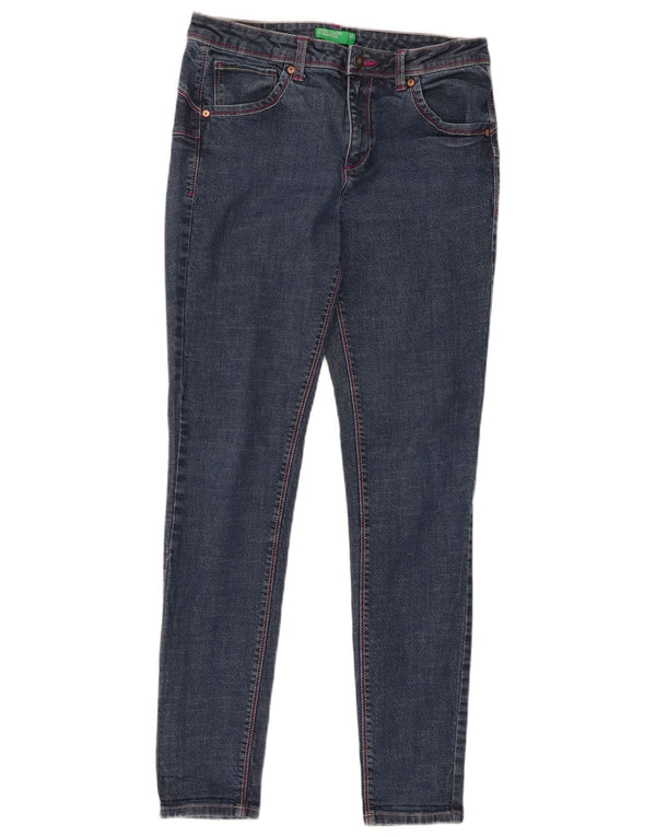 Benetton Damen Skinny Jeans W31 L30 Marineblaue Baumwolle