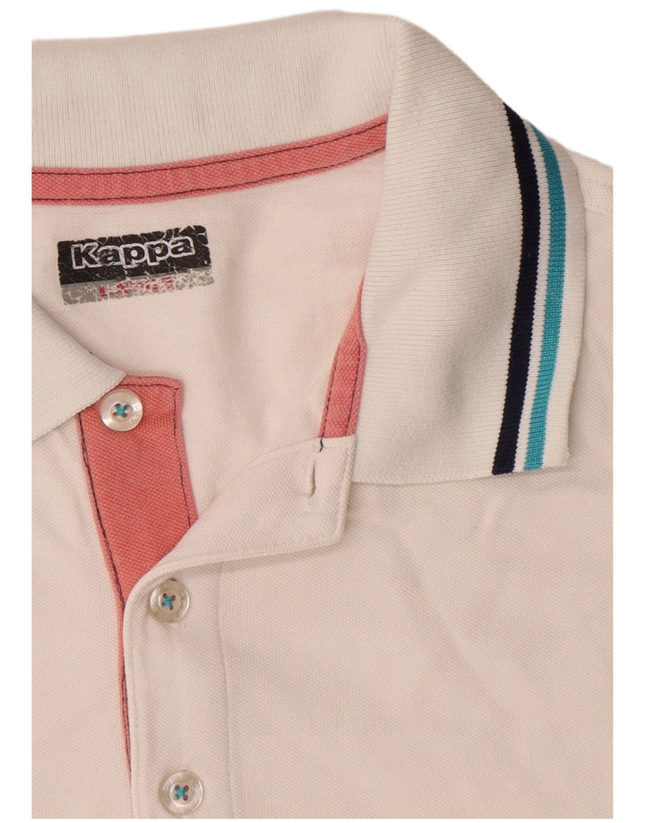 Kappa Herren-Poloshirt, groß, weiße Baumwolle