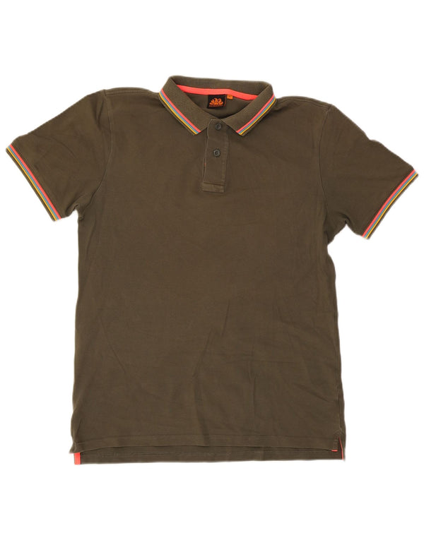 Sundek Herren-Poloshirt, groß, Khaki, gestreift, Baumwolle