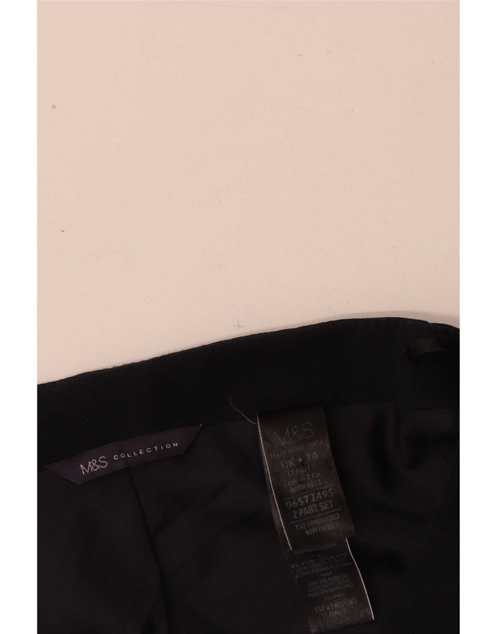 Marks & Spencer Damen Bleistiftrock UK 14 Large W32 Marineblau Polyester