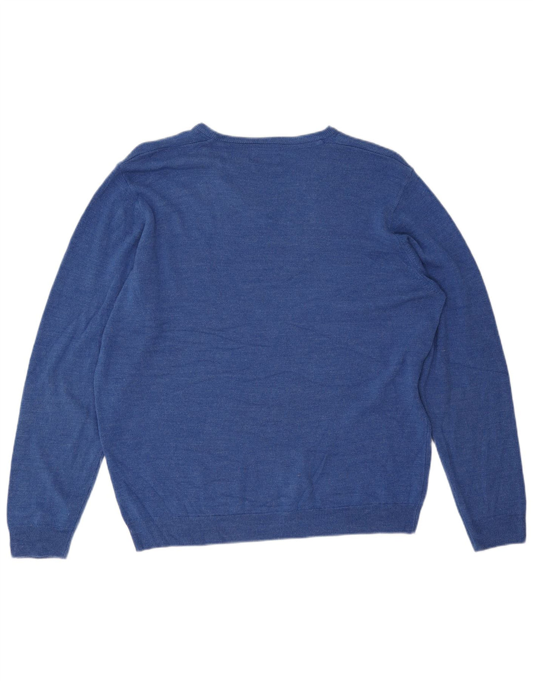Marks & Spencer Herren-Pullover mit V-Ausschnitt, 2XL, blaues Acryl
