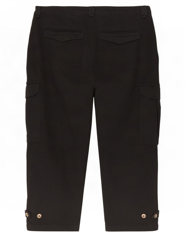 Marks & Spencer Damen-Hose mit hoher Taille, kurz geschnitten, UK 22, 3XL, W42, L24, Schwarz