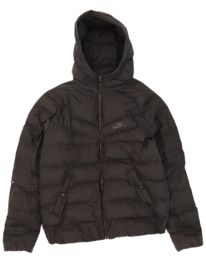 Nike Wattierte Jacke mit Kapuze für Jungen, 13–14 Jahre, XL, schwarzes Polyester