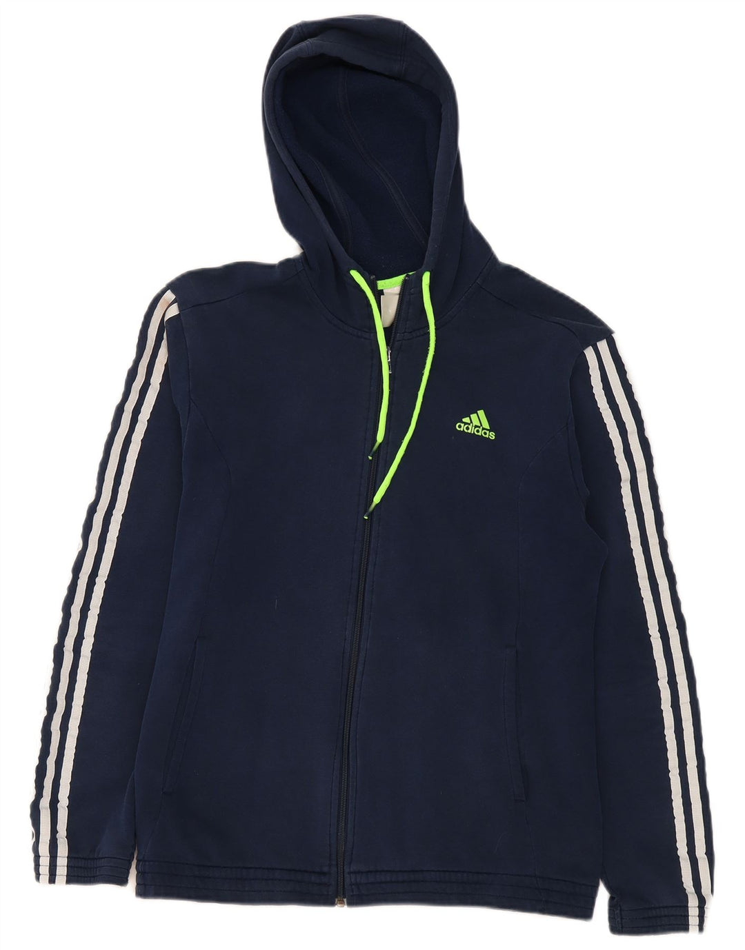 Adidas Herren-Kapuzenpullover mit Reißverschluss, mittlere marineblaue Baumwolle