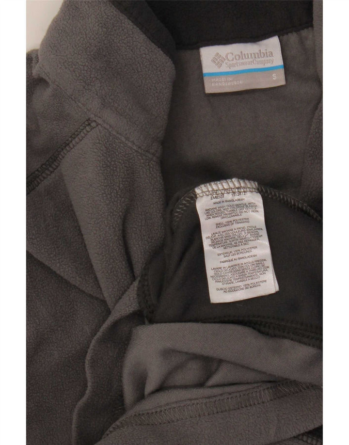 Columbia Herren-Fleecepullover mit Reißverschluss am Hals, kleines graues Farbblock-Polyester