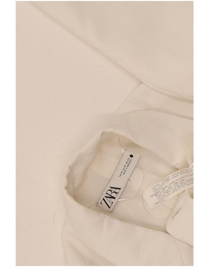 Zweireihiger Blazer für Damen von Zara, UK 14, Mittelweiß, Polyester