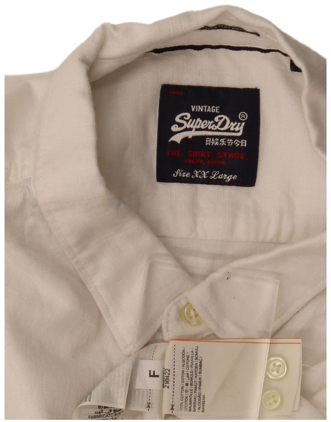 Superdry Herrenhemd 2XL aus weißer Baumwolle