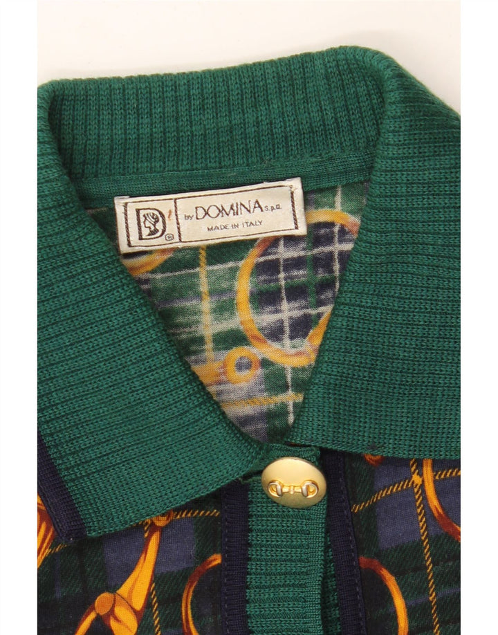 DOMINA Damen Strickjacke mit abstraktem Muster UK 20 2XL Grün